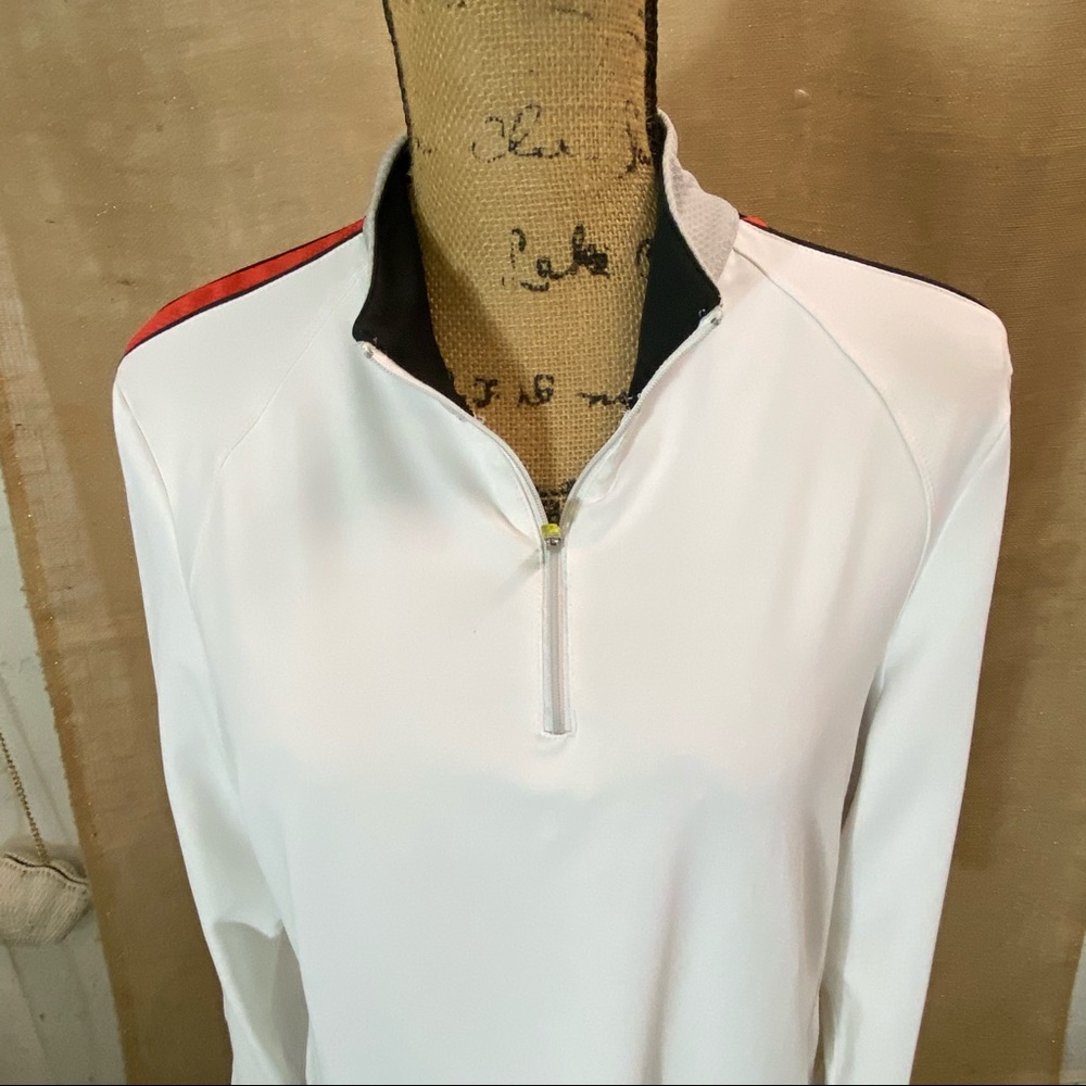 TAIL white red &black long sleeve performance top